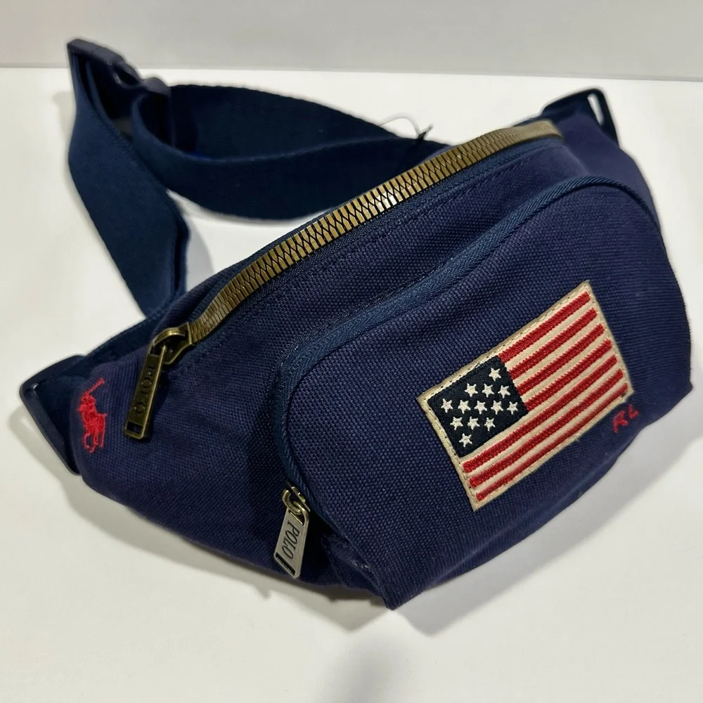 Polo by Ralph Lauren Blue Belt Bag with Flag Details - Picture 10 of 16